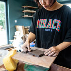 Hajeong Lee at work in her studio 2019
